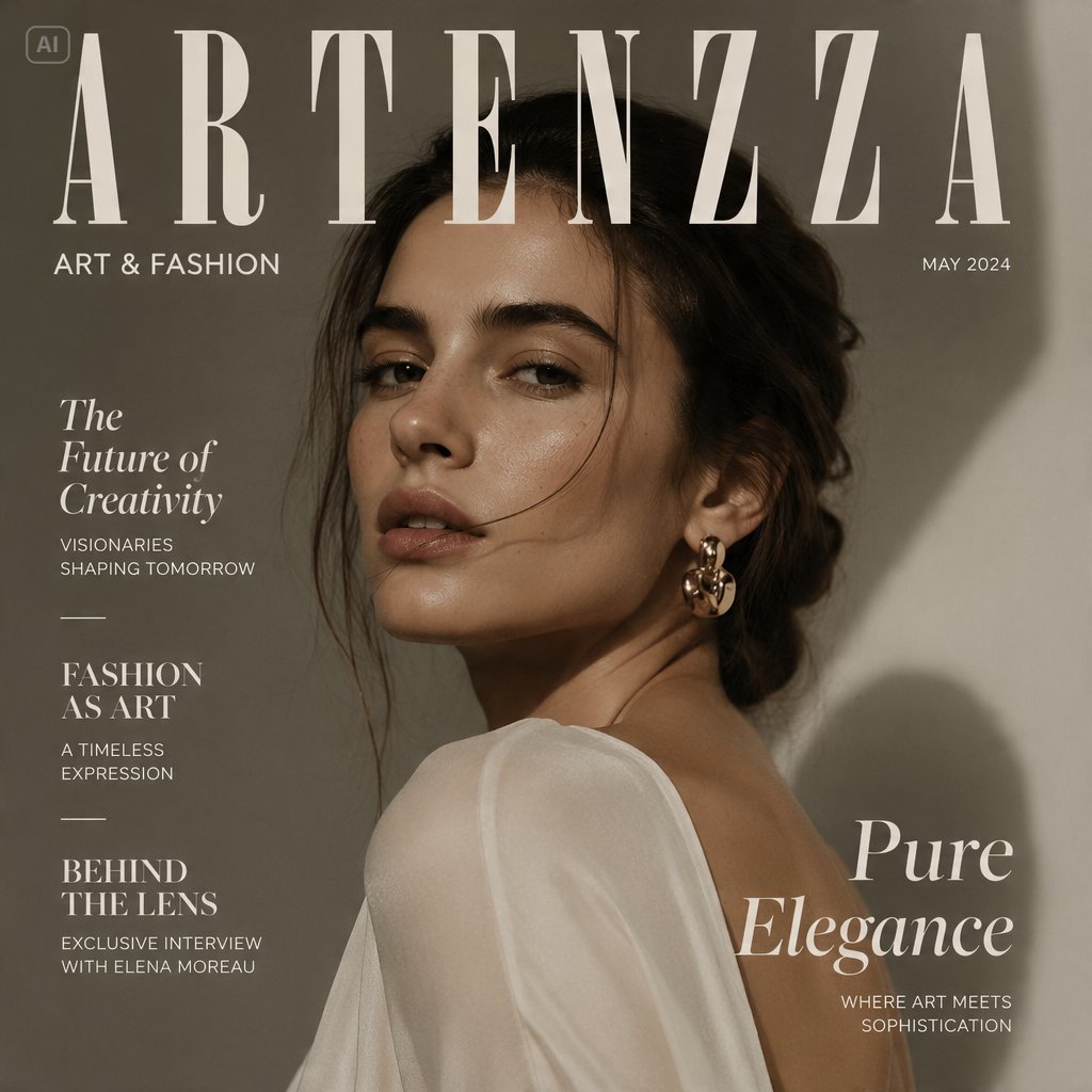 AI Magazine Product Mockup — AI image template example