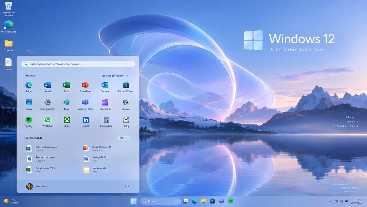 Windows 12 Official UI Mockup — AI image template example