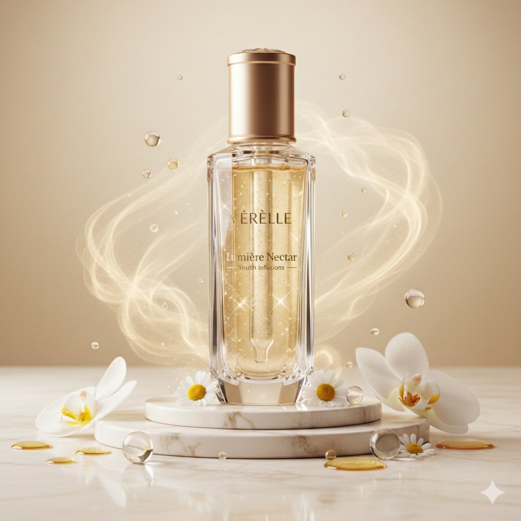 Tall faceted crystal vial with elegant vertical geometry