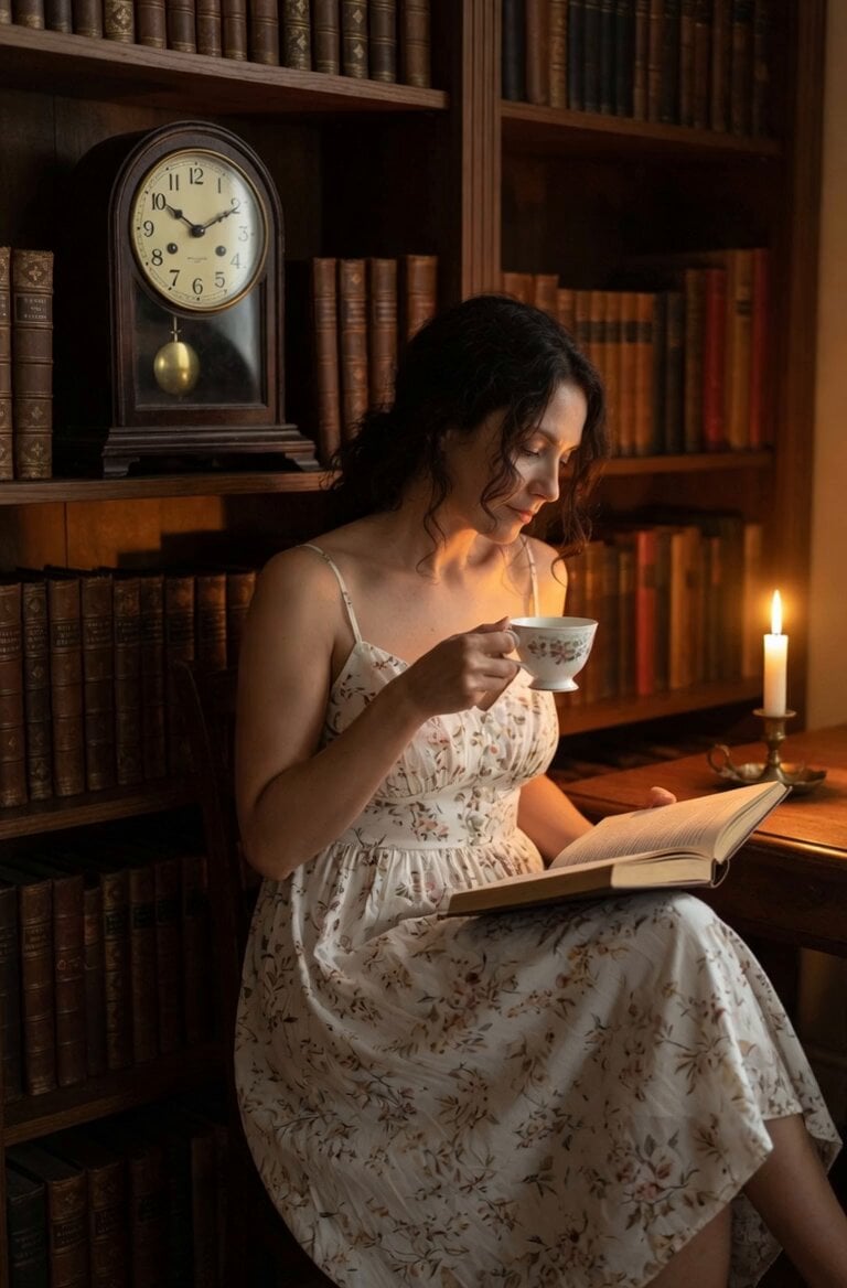 Library Candlelight Reading Video