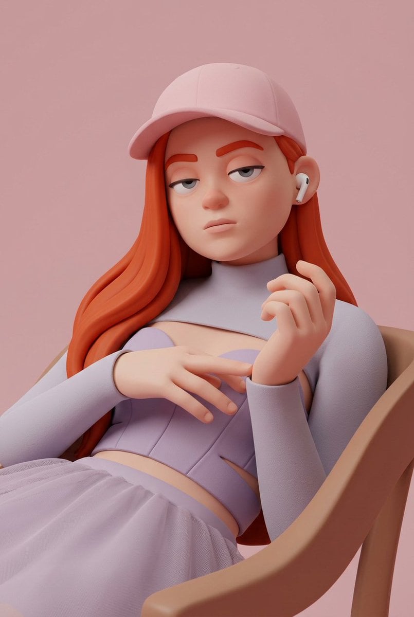 Minimalist 3D Character Style Transfer — AI image template example
