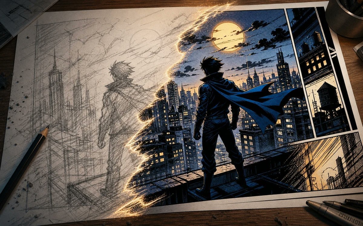 Sketch to Manga Comic Transformation