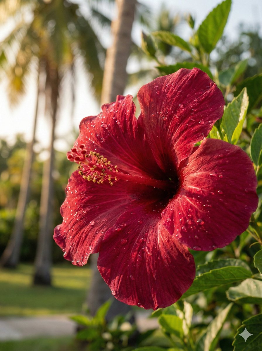 Ultra-Photorealistic Macro Shot of a Red Hibiscus