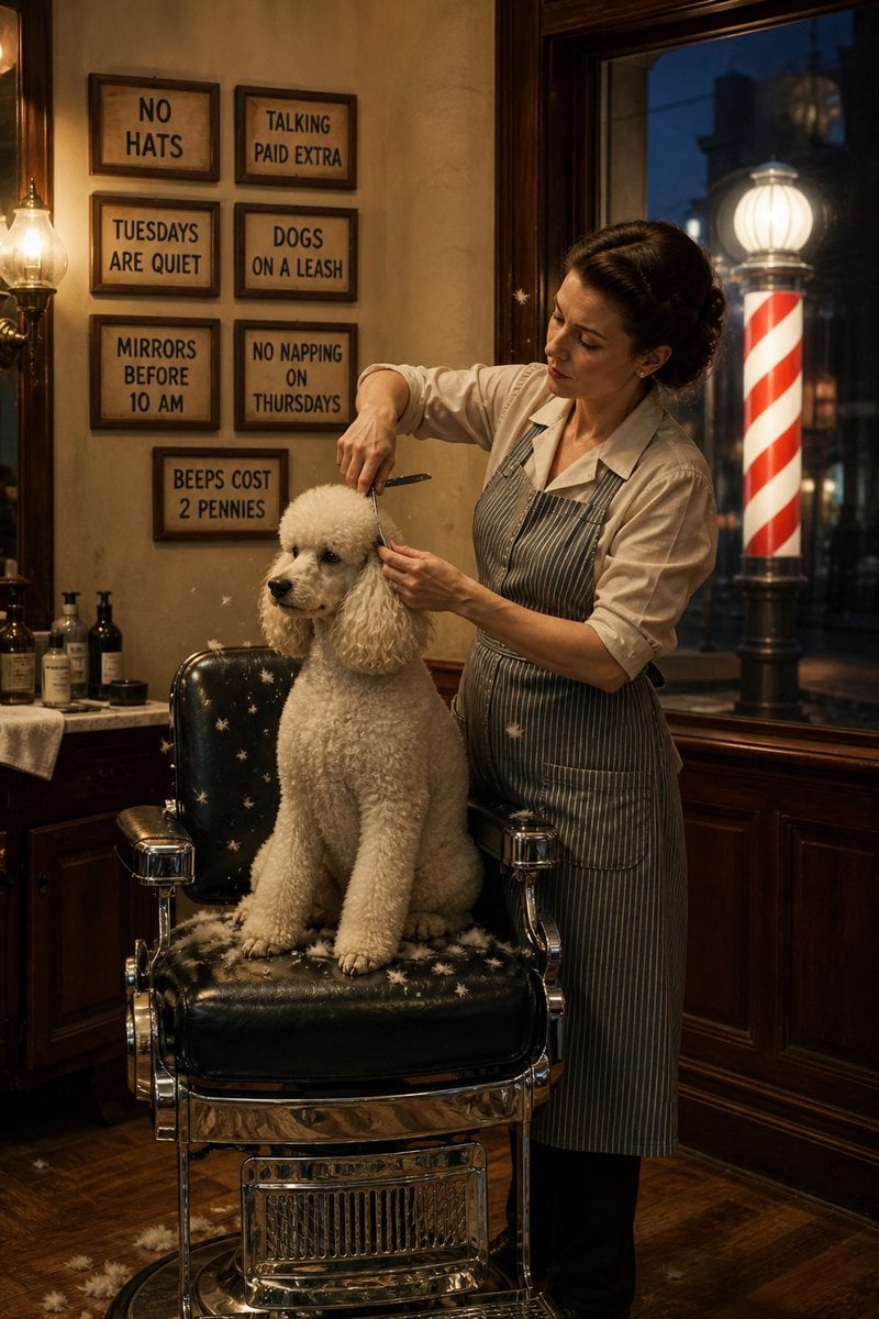 Vintage Barbershop Interior Scene — AI image template example