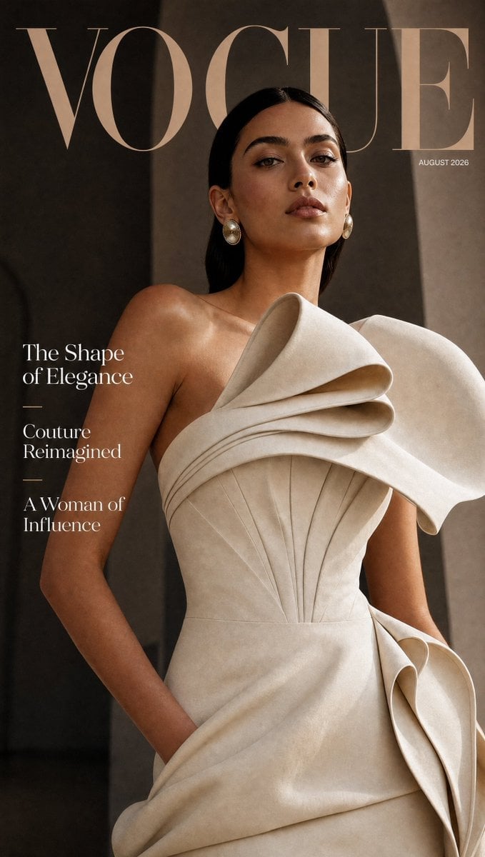 High Fashion Vogue Magazine Cover — AI image template example