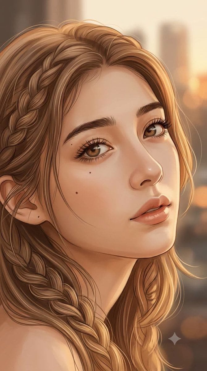 Cinematic Warm Portrait Illustration — AI image template example