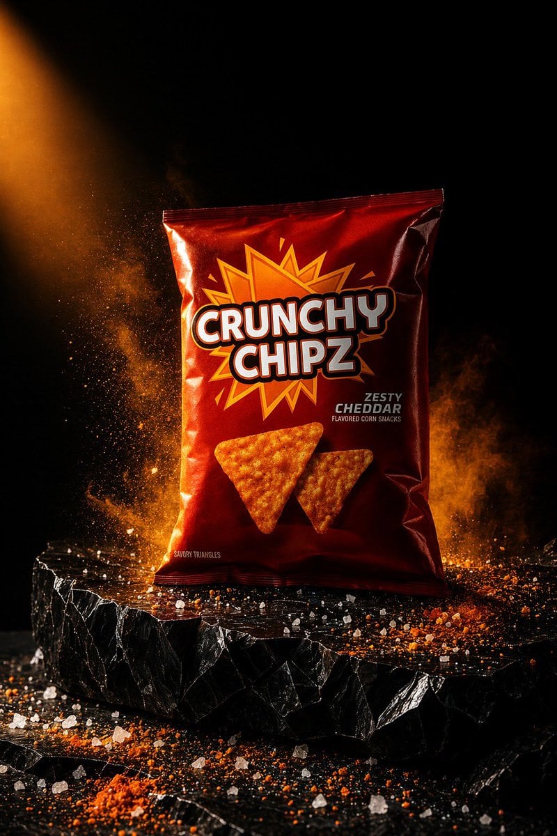 Spicy Snack Bag Product Ad