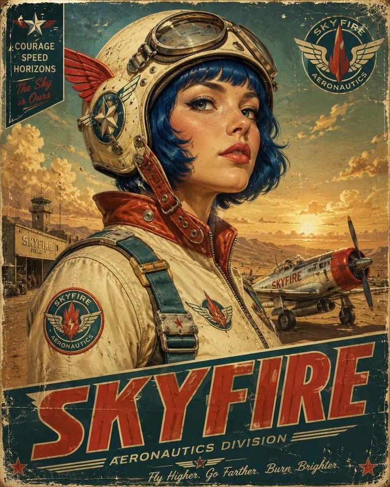 Retro-Futurist Aviation Poster