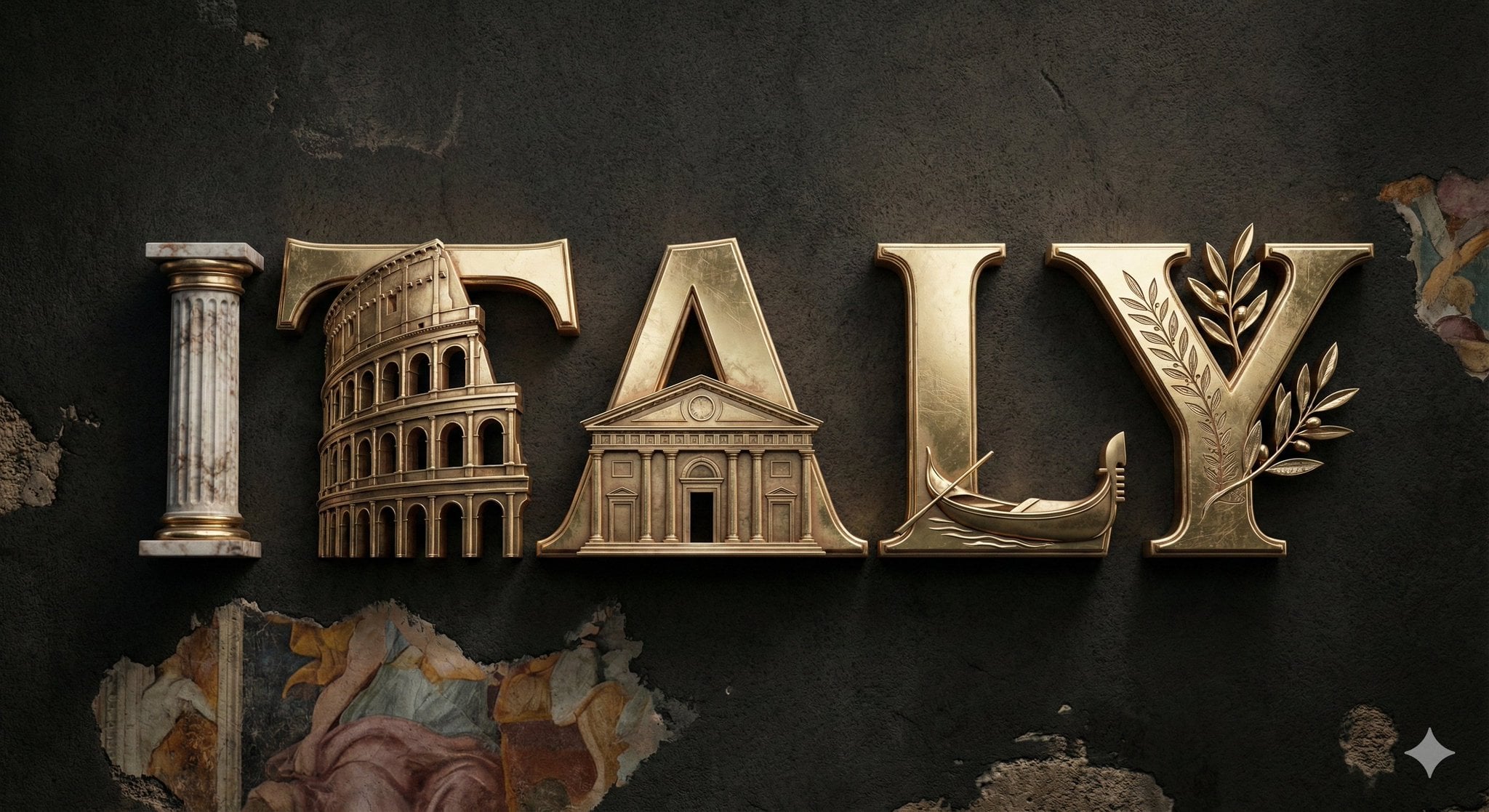 A high-quality 3D metallic typography design of the word, set against