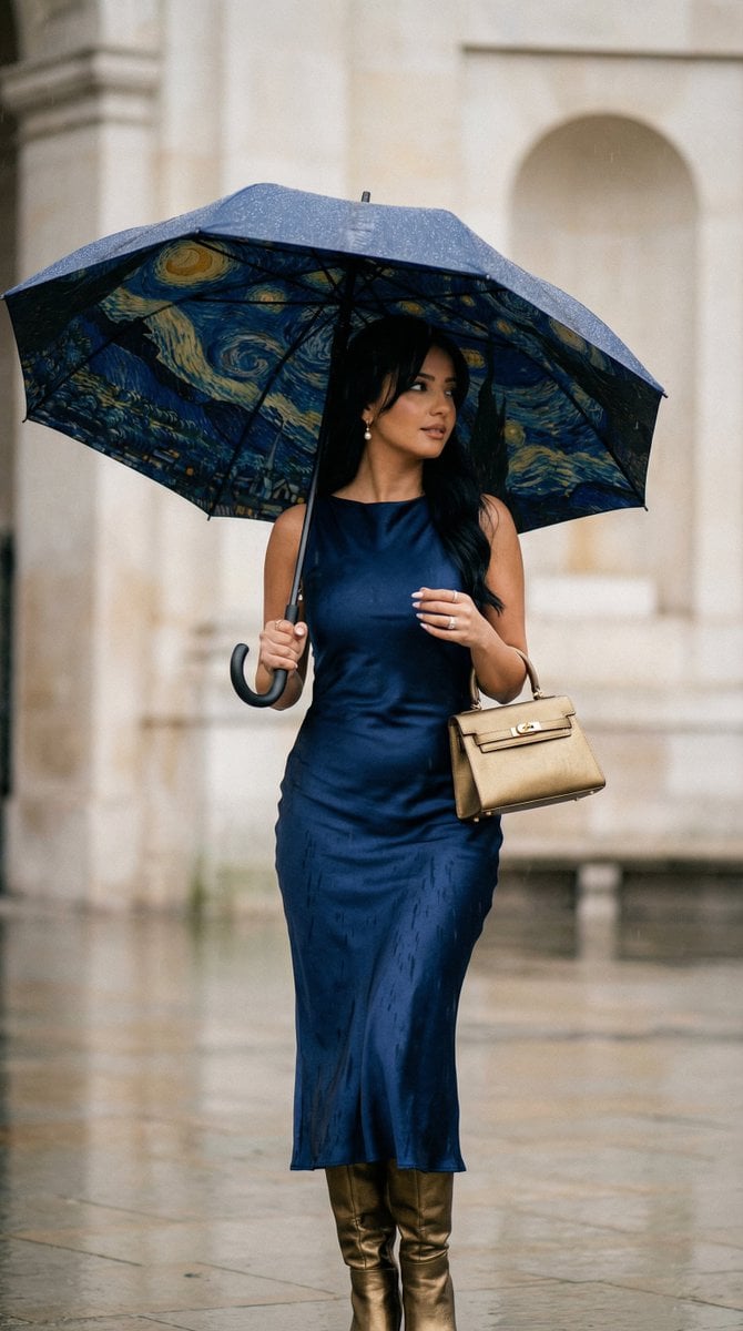 Cinematic Rain Fashion Transformation (Image-to-Image)