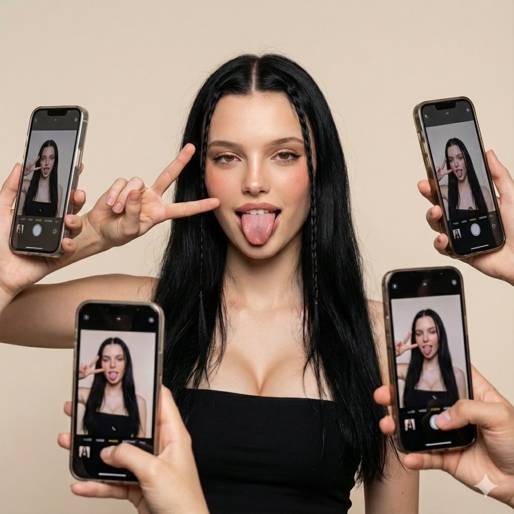 Social Media Influencer Studio Shoot with Mirrored Phones