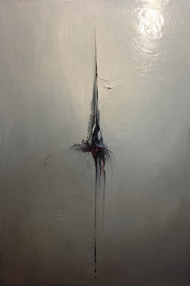 Minimalist Abstract Glossy Oil Painting — AI image template example