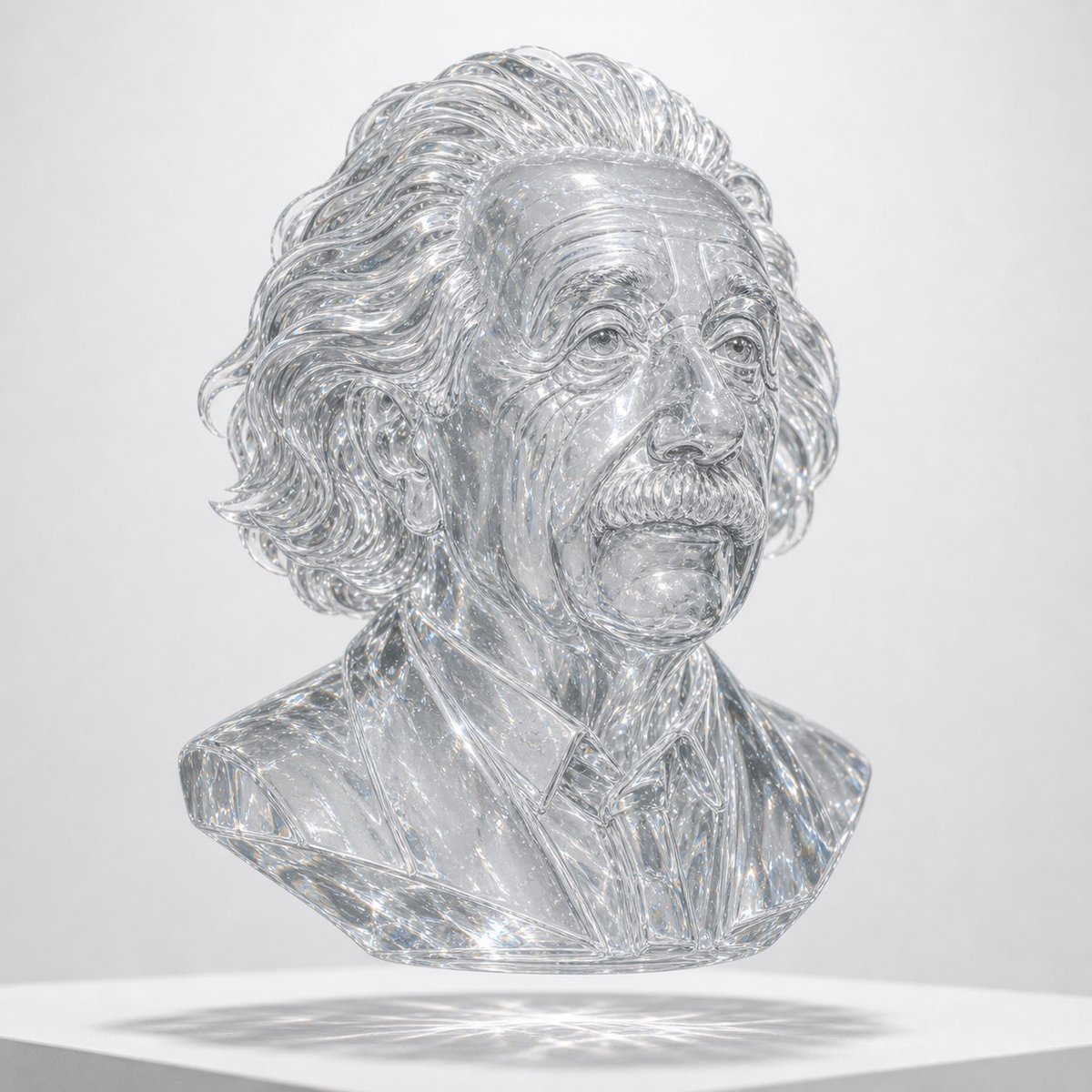 Crystal Glass Sculptural Bust Render — AI image template example