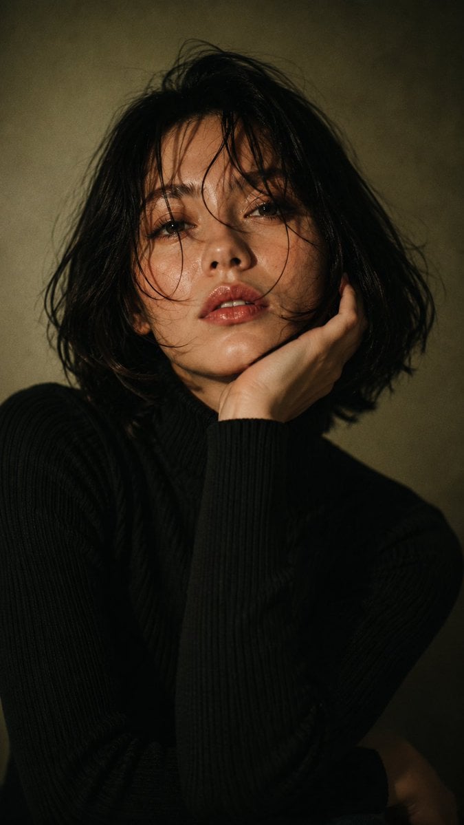Cinematic Bob Hair Portrait — AI image template example