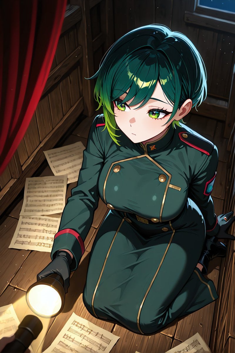Anime Cadet Night Search Scene — AI image template example