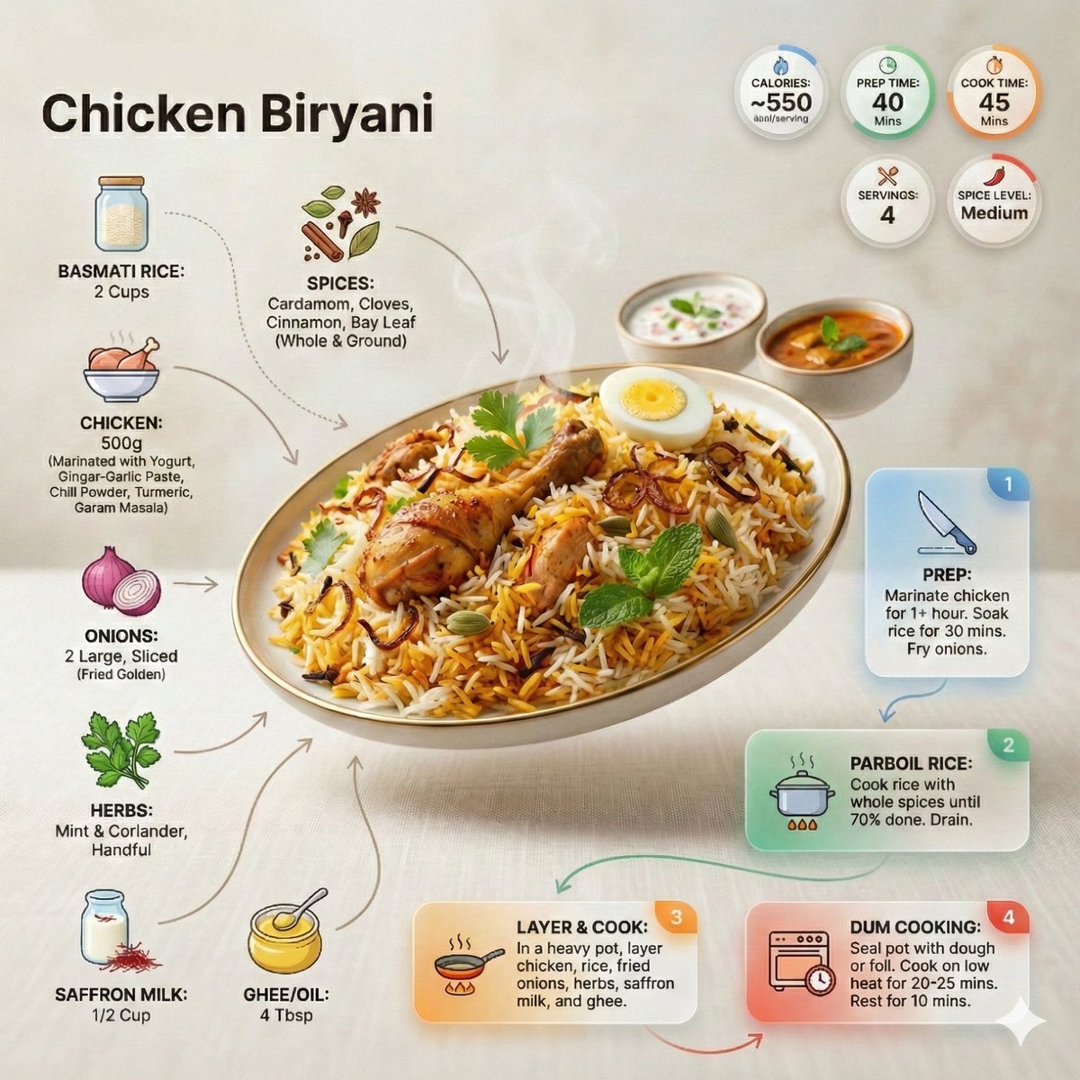 Ultra-clean modern recipe infographic — AI image template example