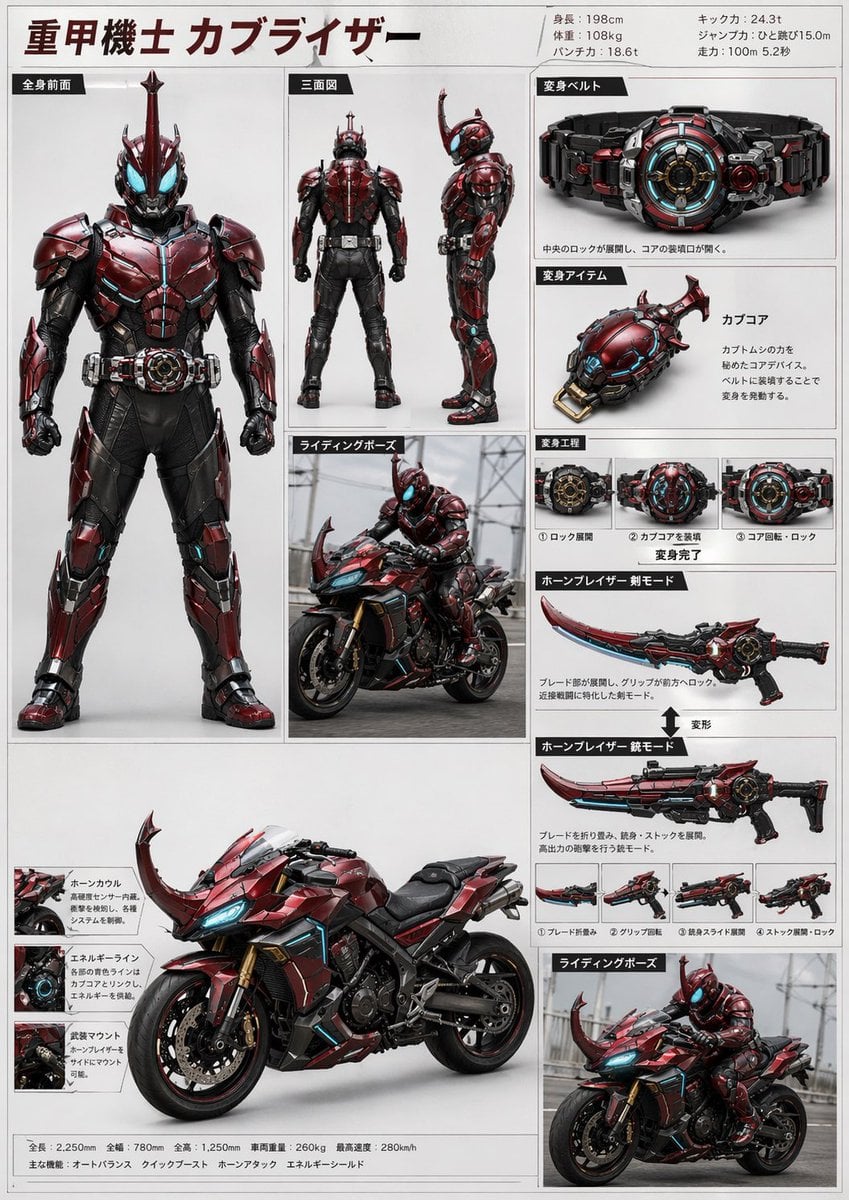 Tokusatsu Hero Reference Sheet