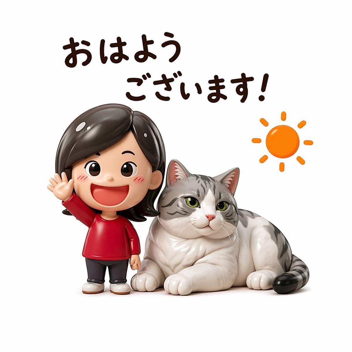 Cute Morning Greeting Figure Sticker