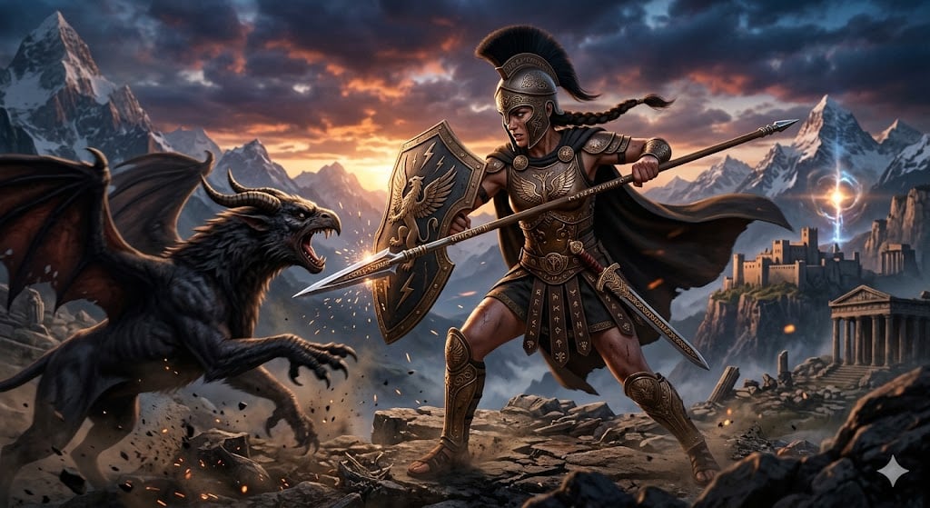 Nano Banana Pro Image Generation of a Mythological Warrior