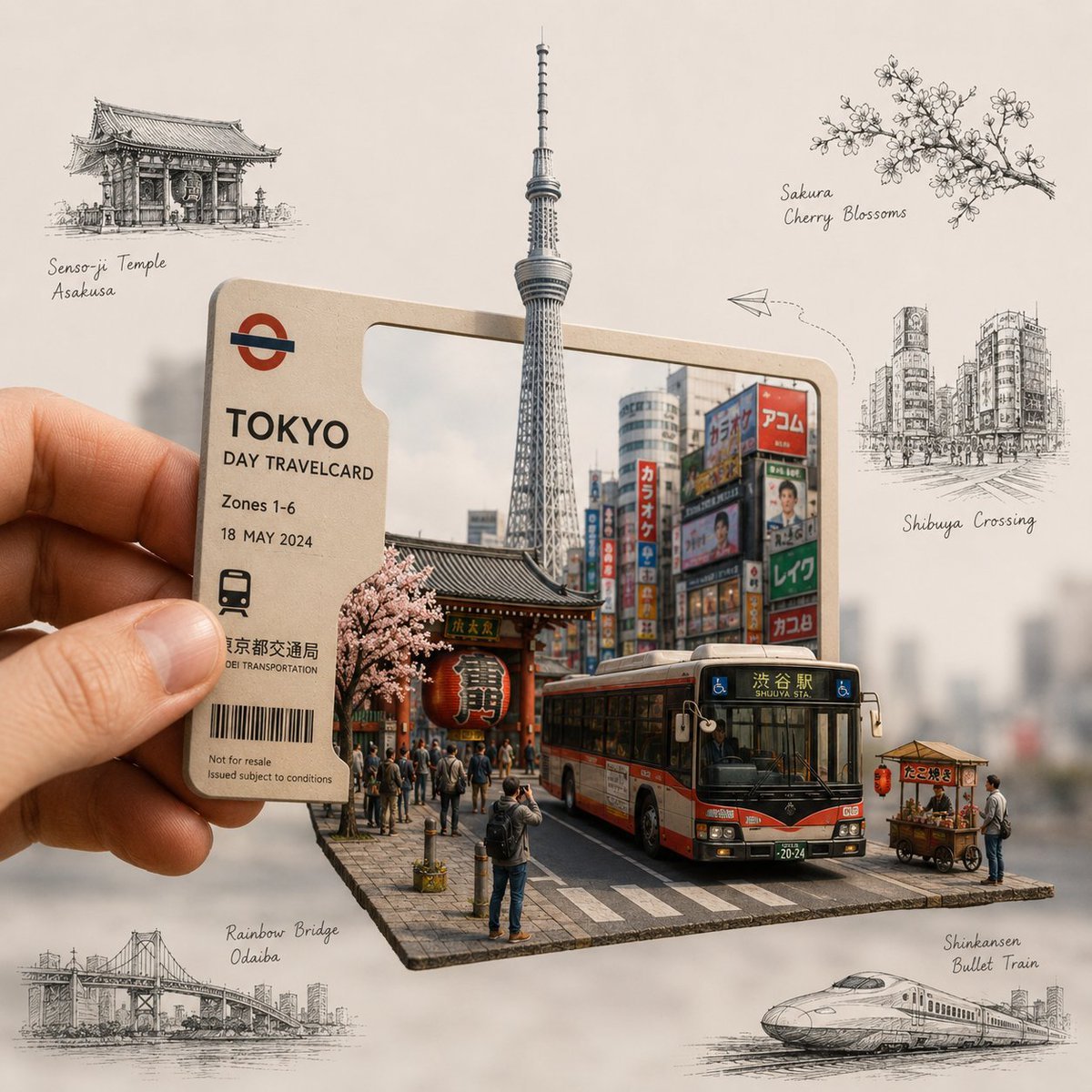 Miniature Russian Diorama Travel Poster — AI image template example