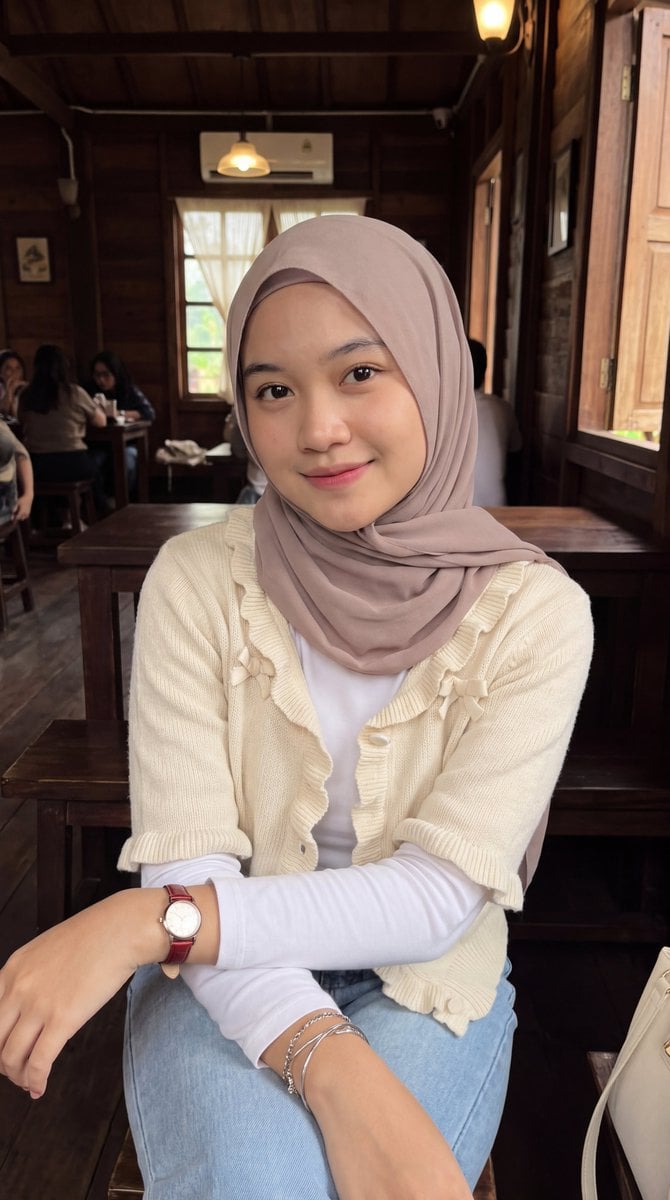 Hijab Portrait Cafe Aesthetic