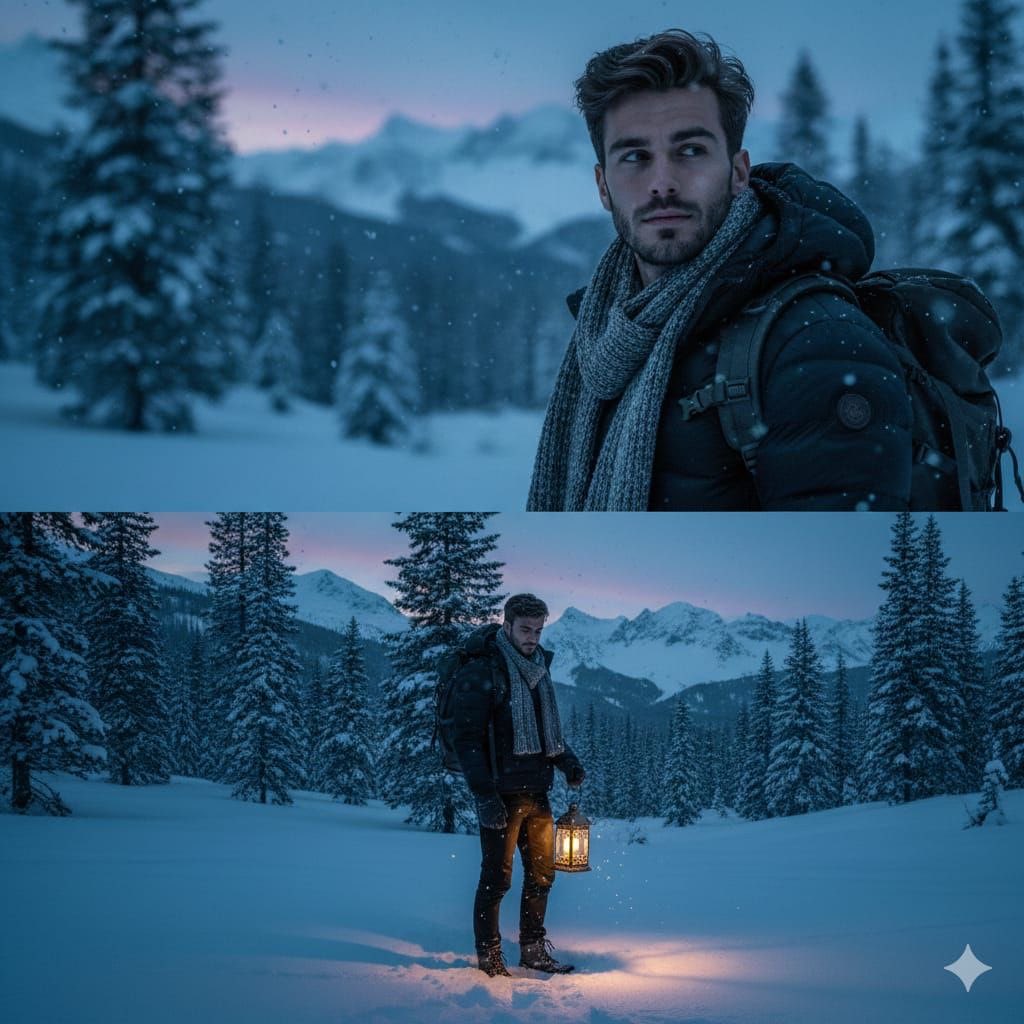 Cinematic Winter Forest Portrait