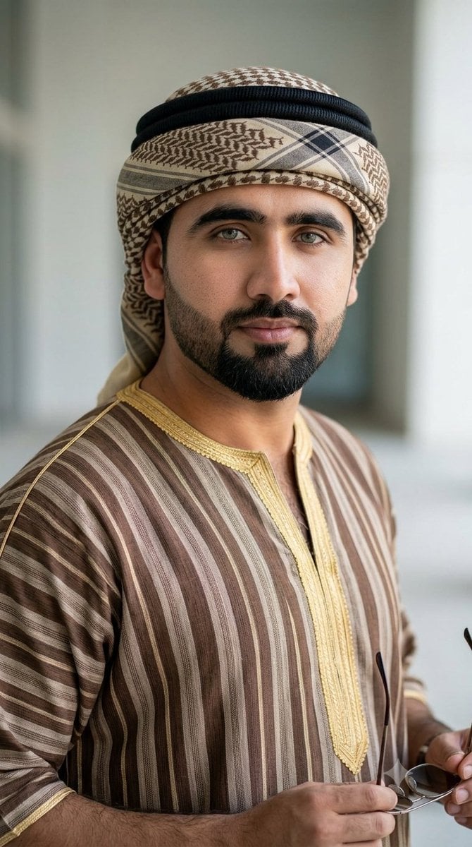 Middle Eastern man turban portrait