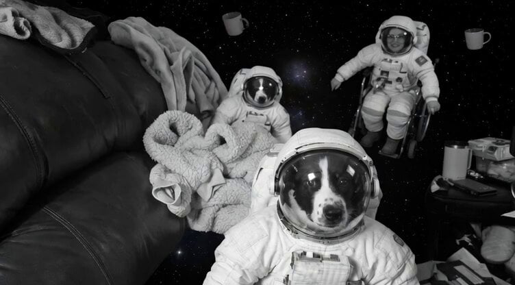Floating Happily in Space Video Prompt