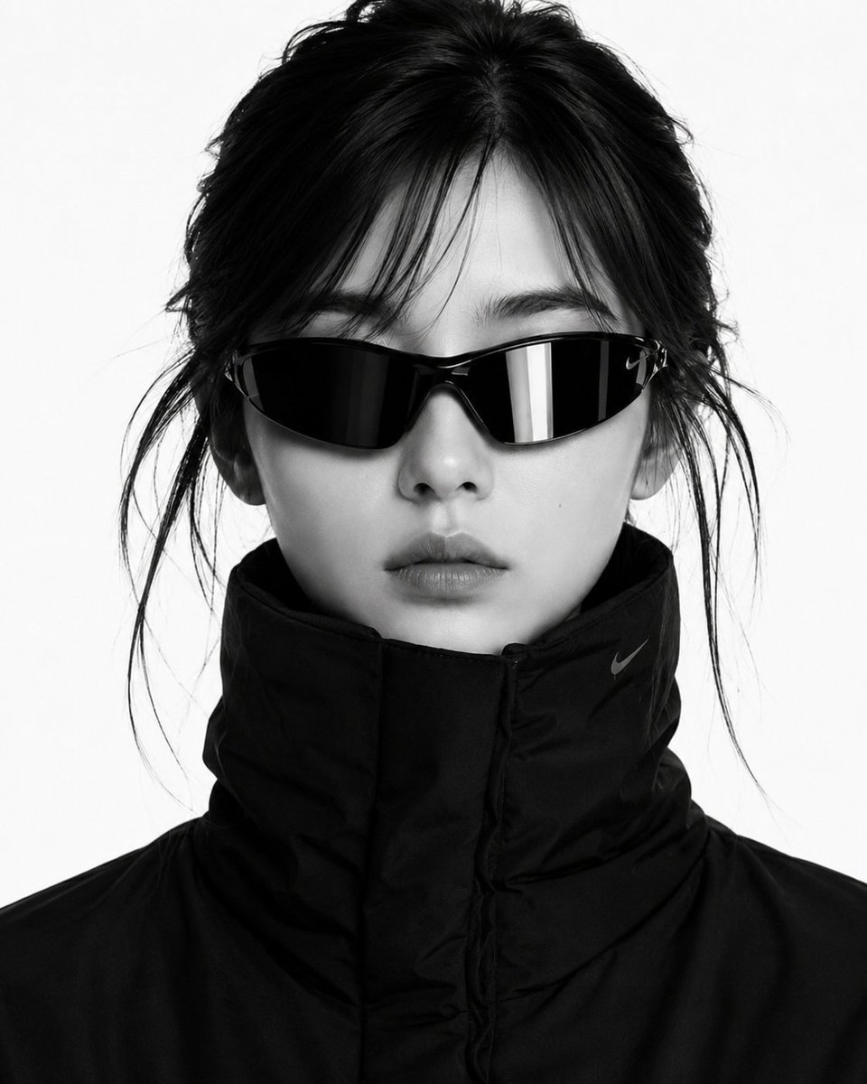 Black and White High-Fashion Portrait reference image 1