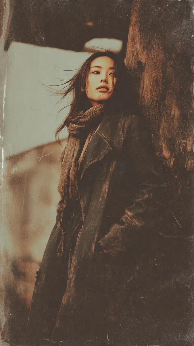 Gritty Grunge Portrait of a Japanese Woman