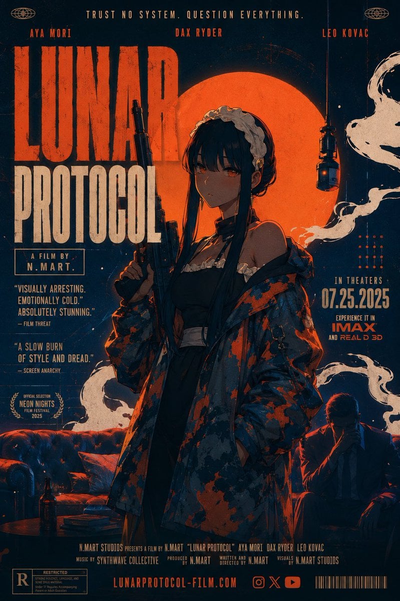 Retro Lunar Protocol Movie Poster