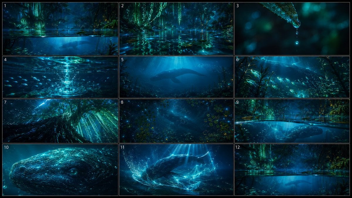 Bioluminescent Night Underwater Creature