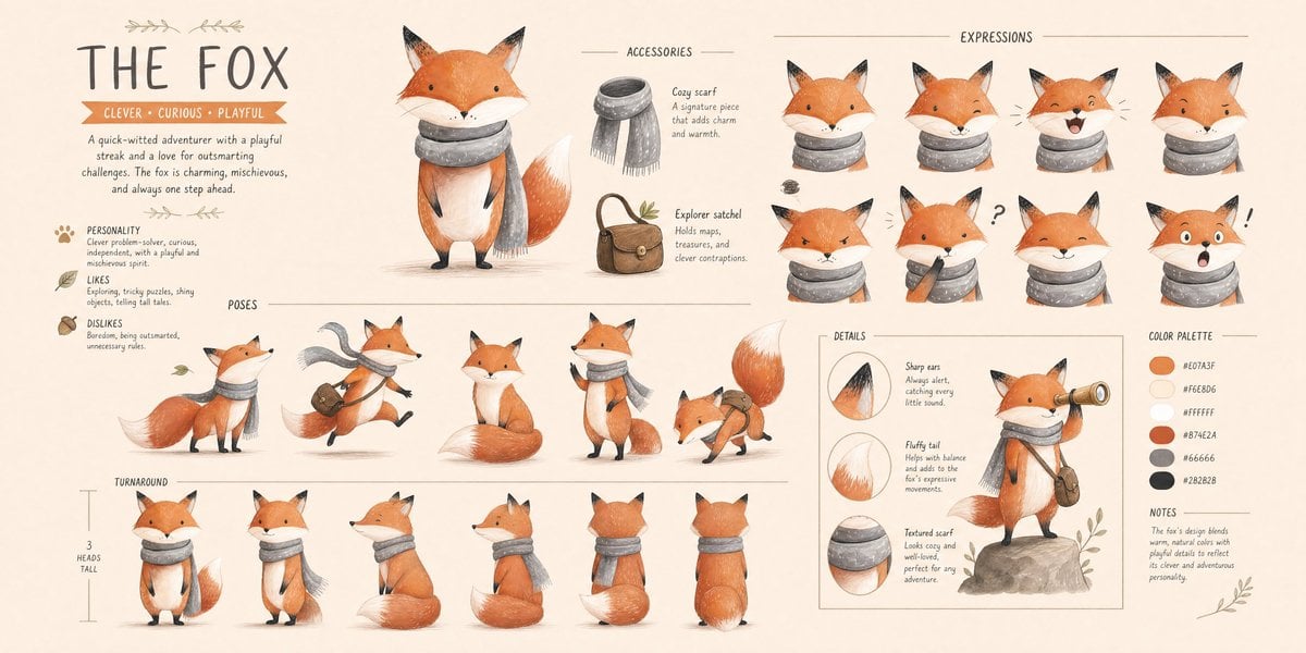 Character Technical Turnaround Reference Sheet