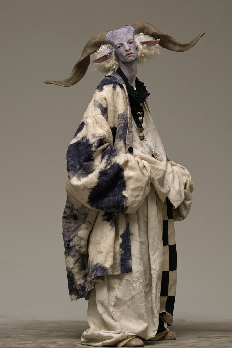 Avant-Garde Faun Fashion Portrait — AI image template example