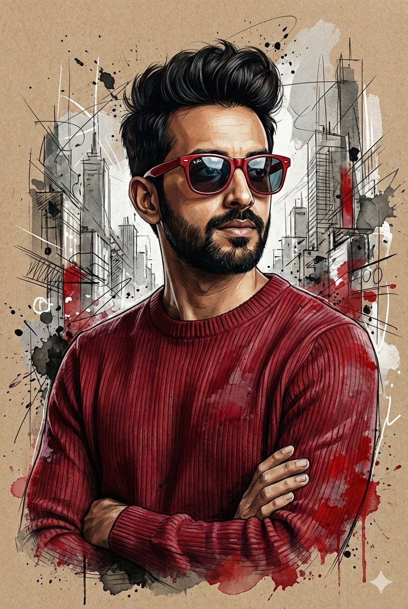 Hyper-Realistic Mixed-Media Illustration Prompt