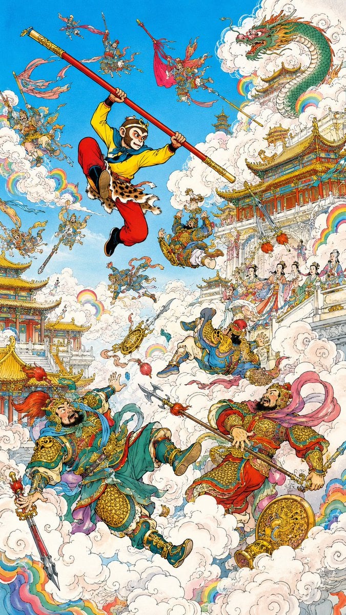 Monkey King Heavenly Battle Illustration