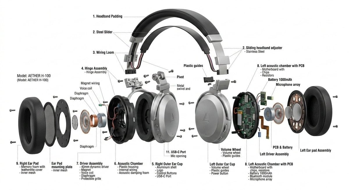 Exploded View Product Design Diagram Prompt