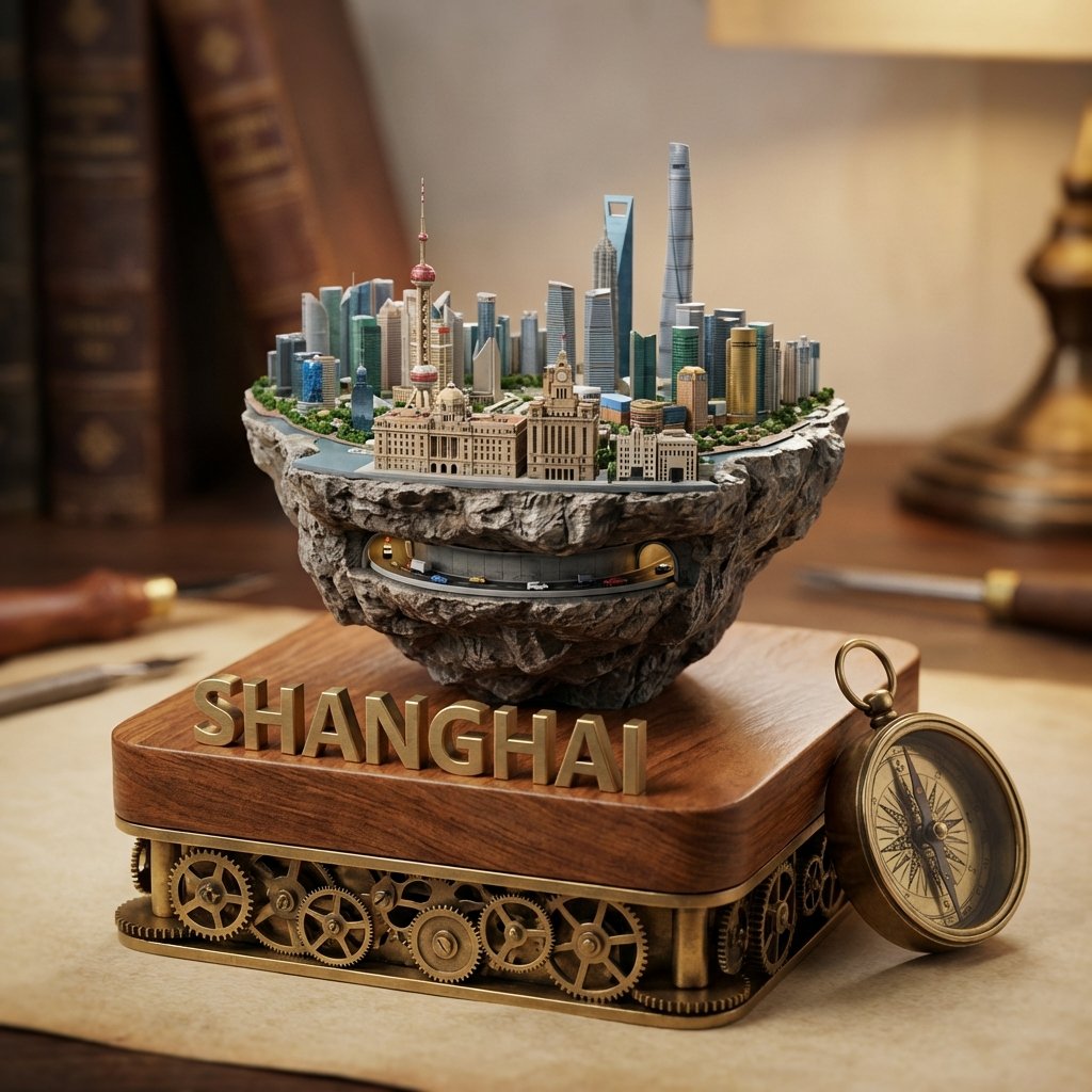 Tilt-Shift Diorama Miniature City Prompt (Shanghai)