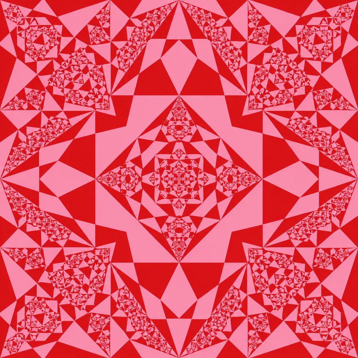 Red Pink Fractal Kaleidoscope