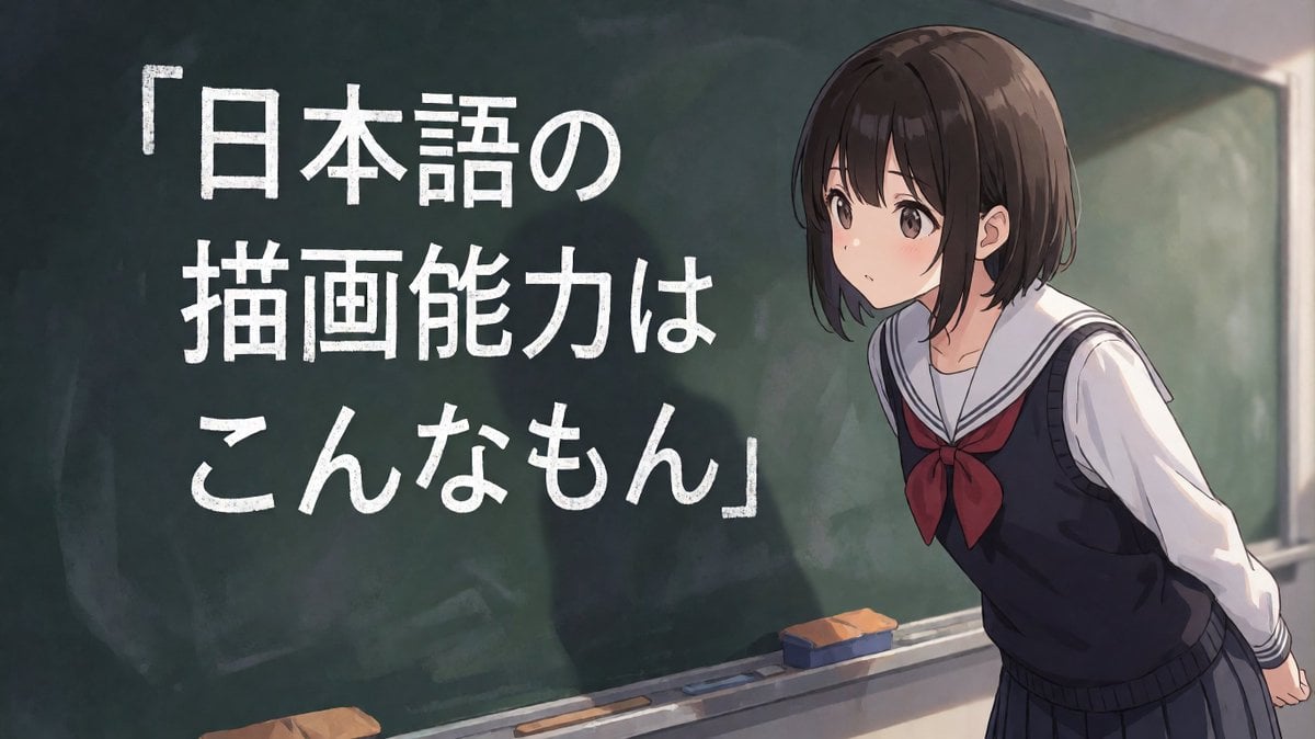 Anime Schoolgirl Chalkboard Quote