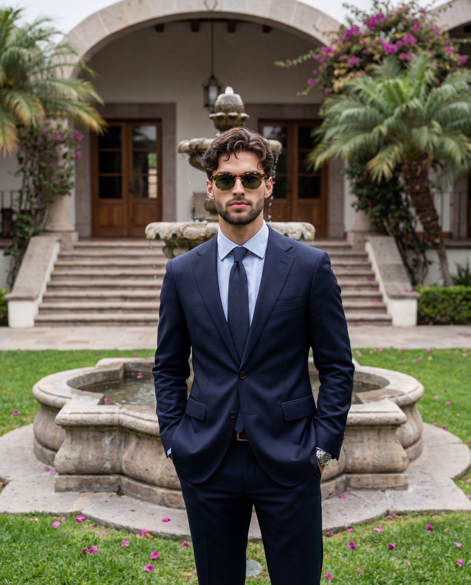 Formal Outdoor Event Portrait — AI image template example
