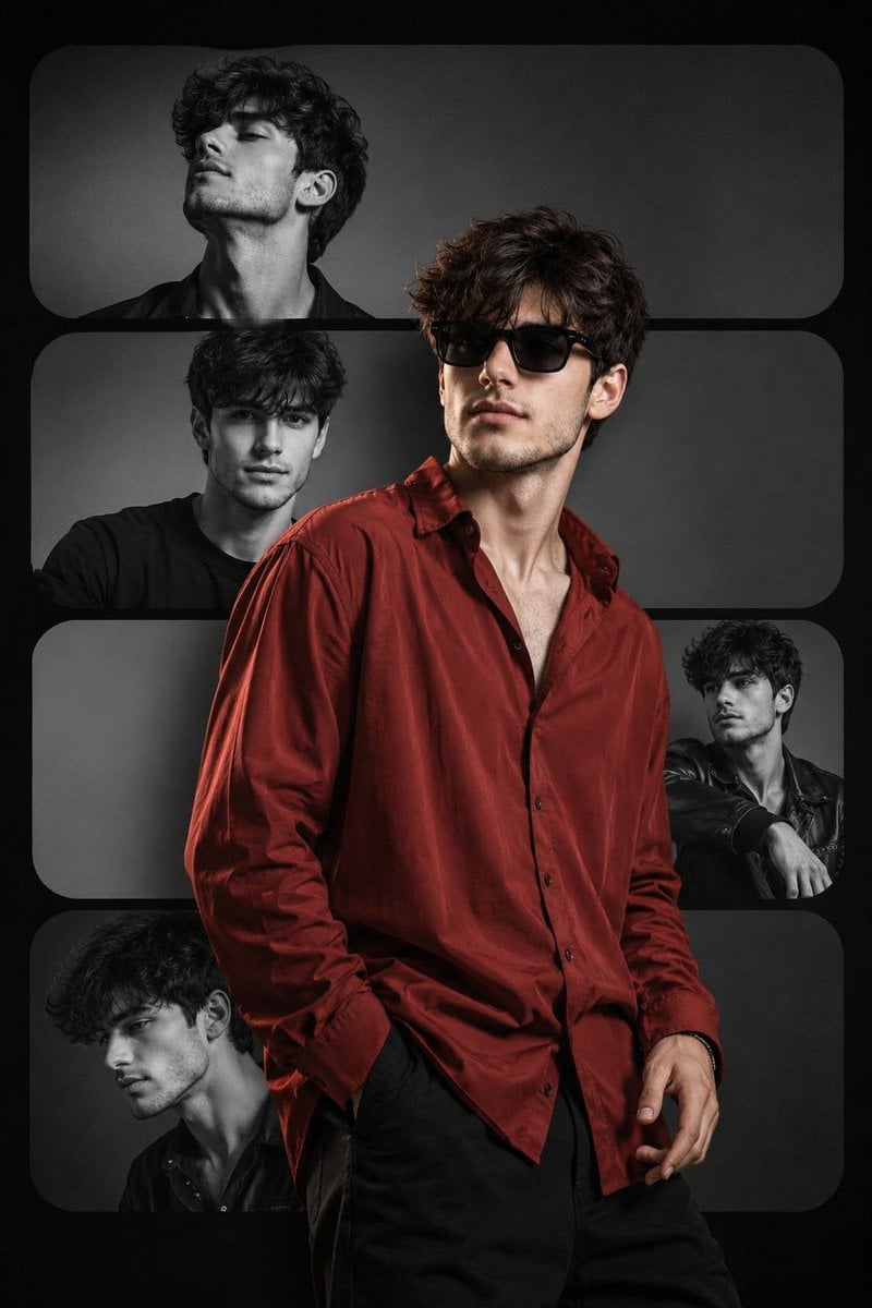 Modern Editorial Fashion Collage Poster — AI image template example