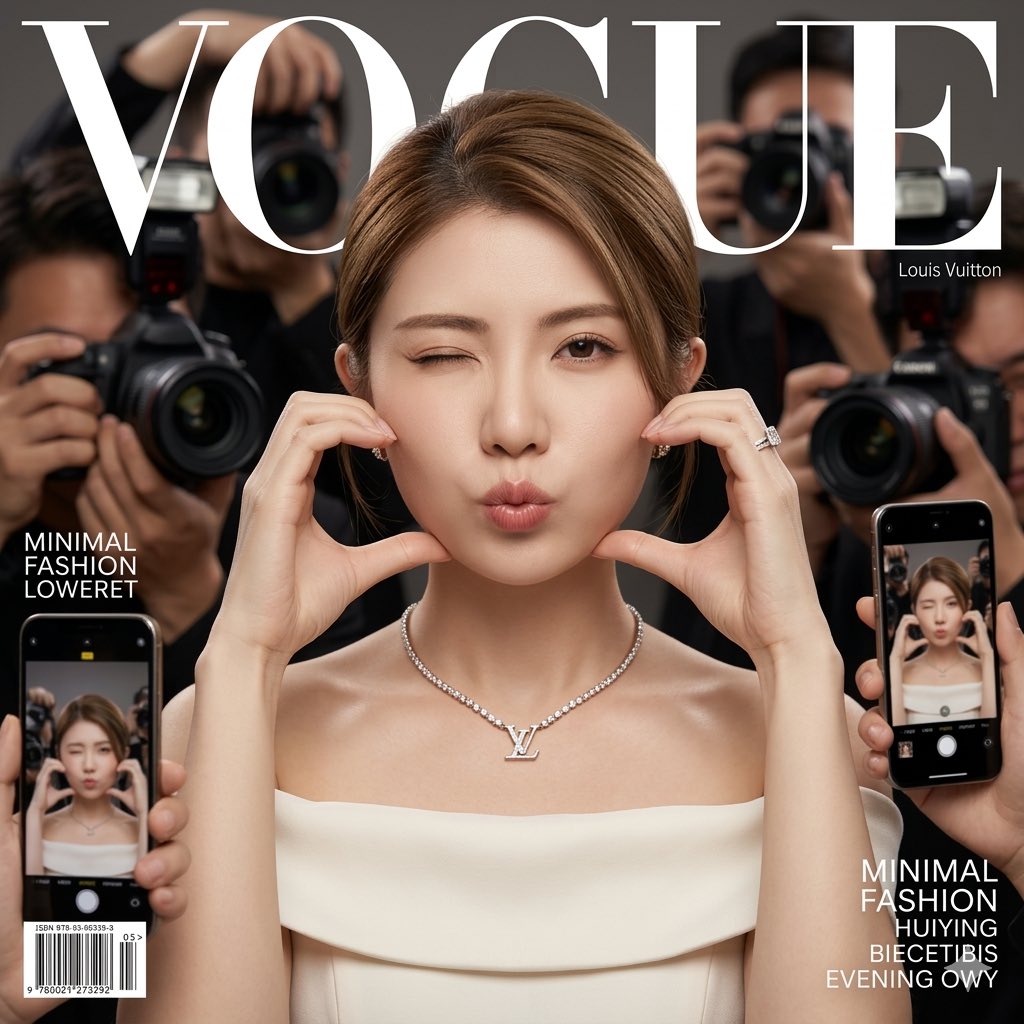 Vogue Cover Fashion Portrait with Face Reference