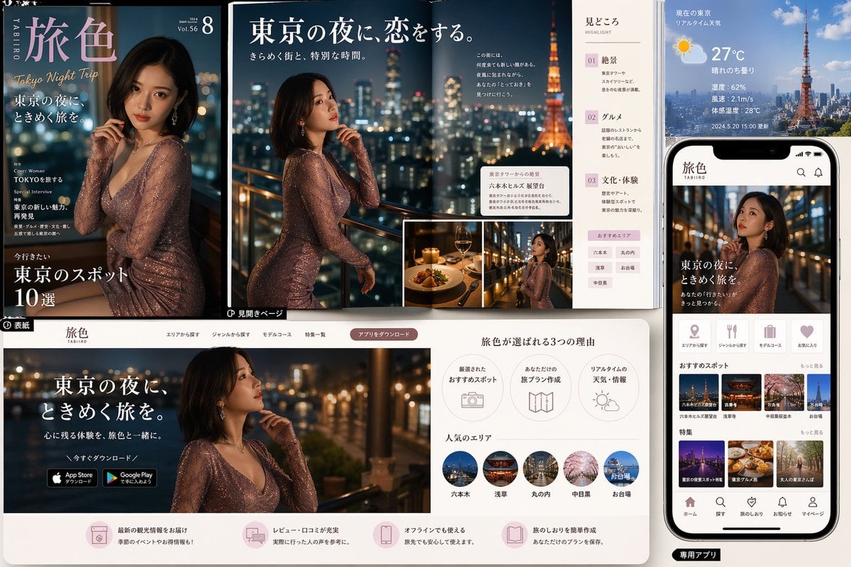 Tokyo Night Travel Brand Mockup
