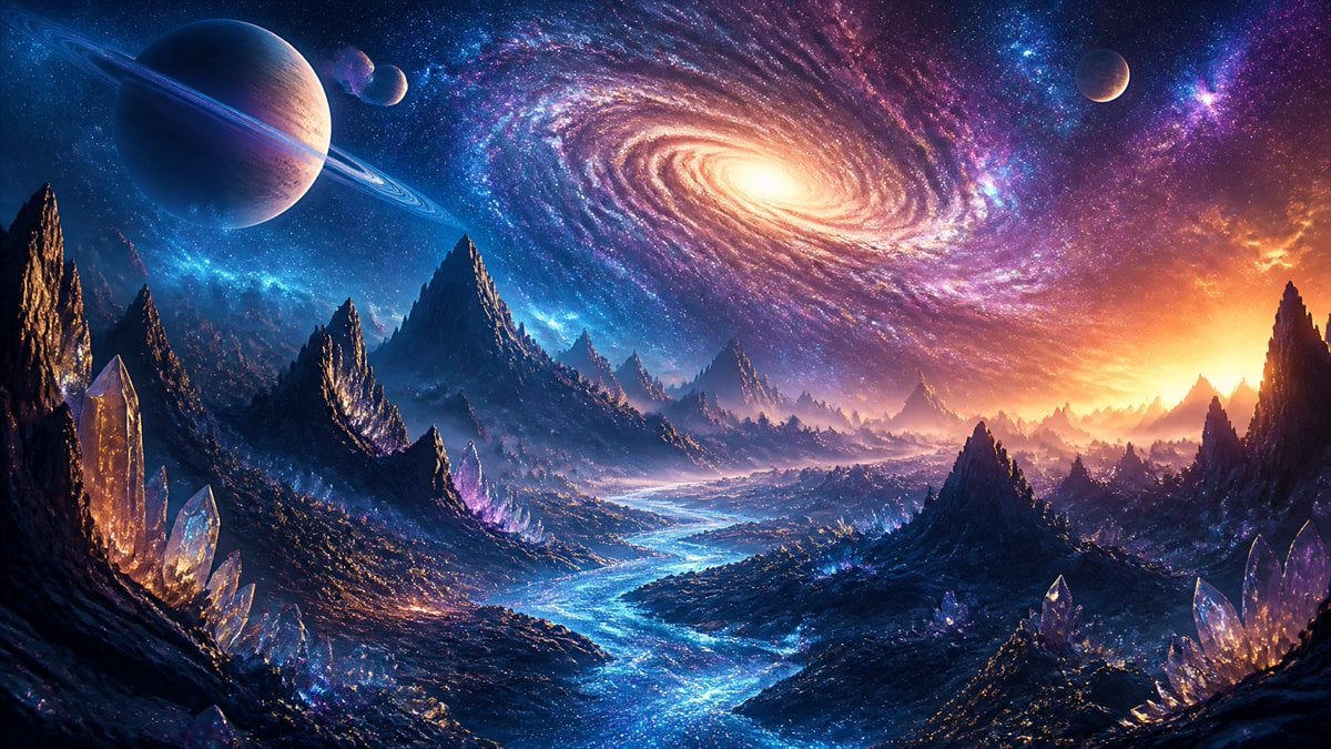 Ethereal River of Light in Space — AI image template example