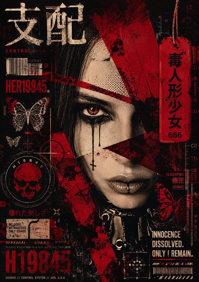 Grunge Punk Cyber Goth Collage — AI image template example
