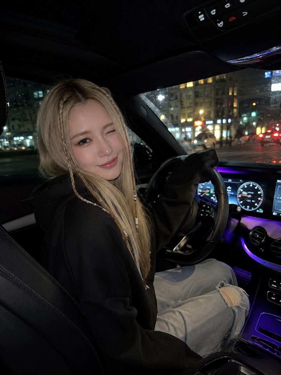Winking Night Car Selfie