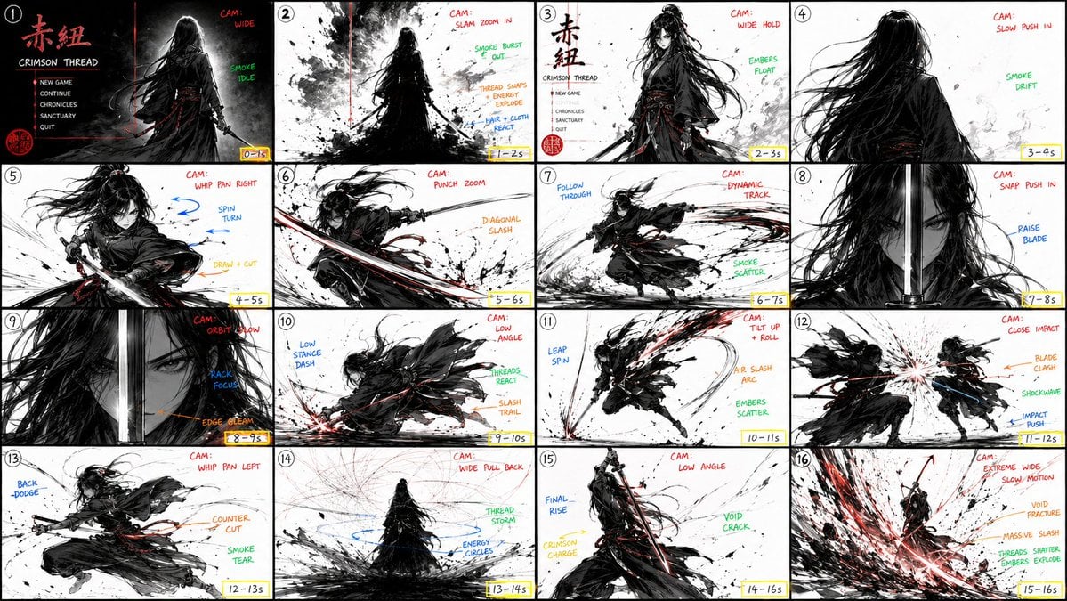 StoryBoard Prompt : Create a hyper-cinematic 16:9