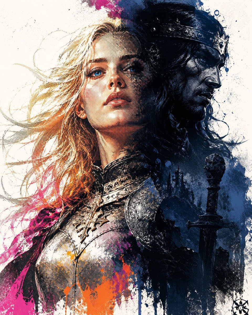Light and Shadow Knight Portrait — AI image template example