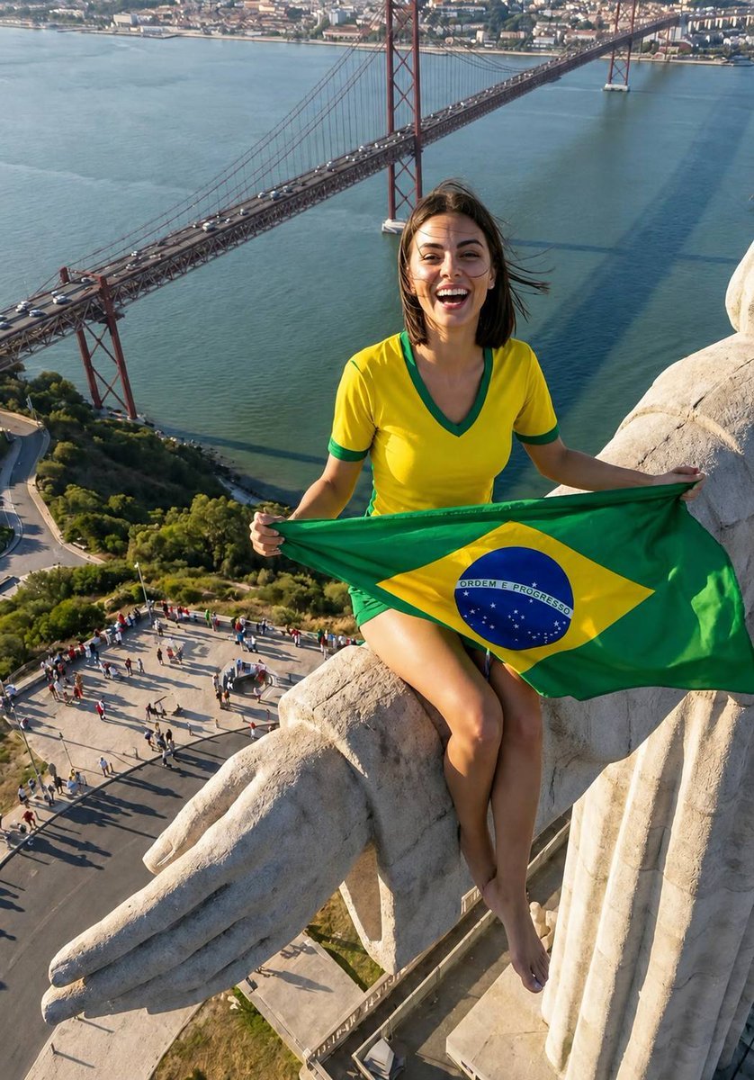 Brazilian Football Fan at Christ the Redeemer
